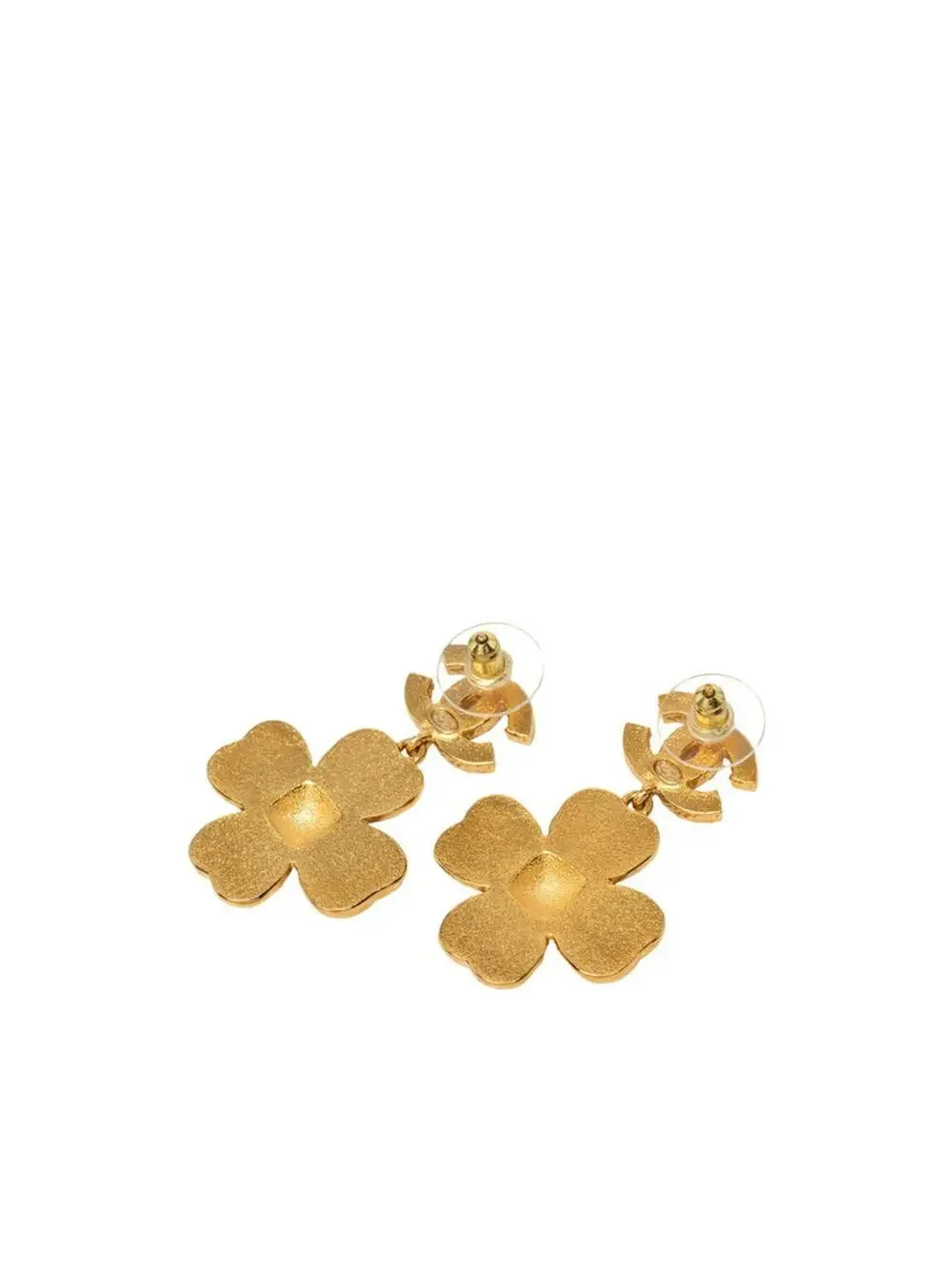 Chanel Cc Logo Flower Earrings Gold- #357699C11B